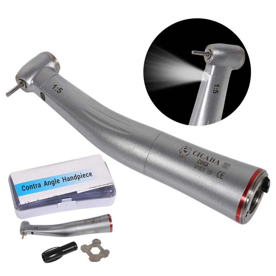Dental 1:5 LED Fiber Optic Increasing Handpiece Contra Angle For NSK KAVO