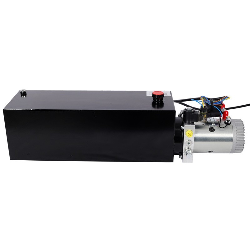 Hydraulic Pump 15 Quart Single Acting Dump Trailer Pump Power Unit 12V DC SAE#6