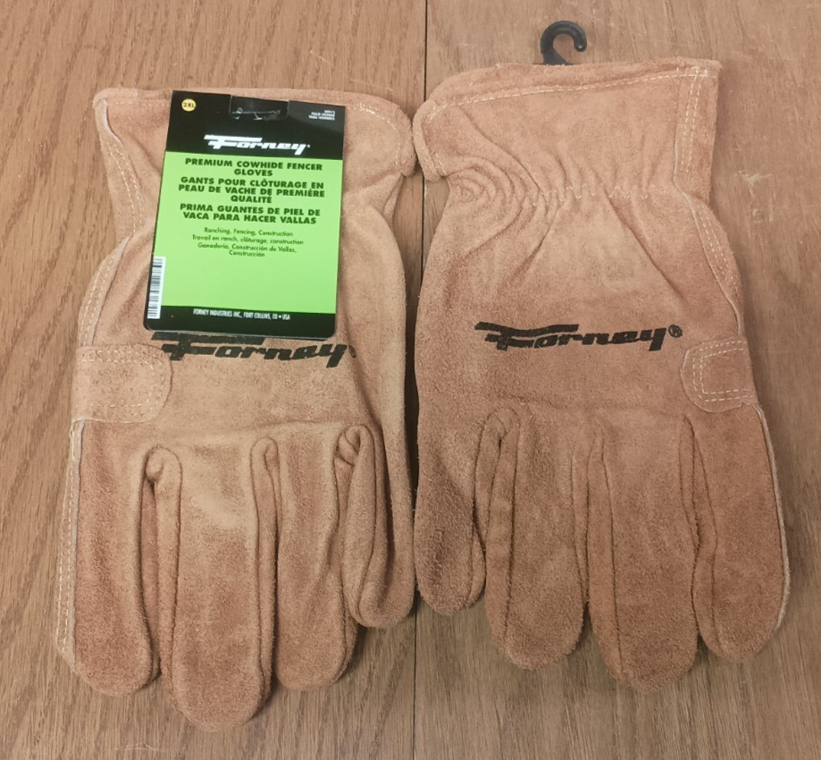Lot of 2: Forney Premium Cowhide Leather Fencer Work Gloves Mens XXL (2 Pairs)