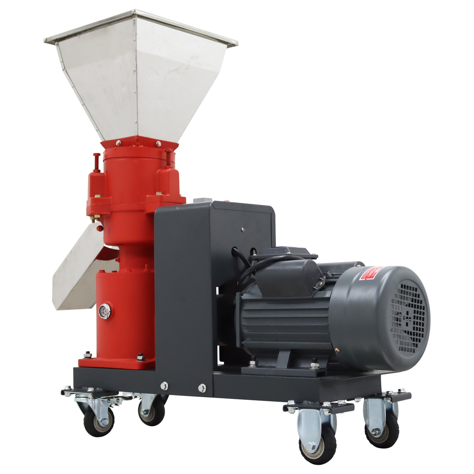 150kg/h Output 2.5mm Plate Animal Feed Pellet Mill Machine 220V 3-roller Head