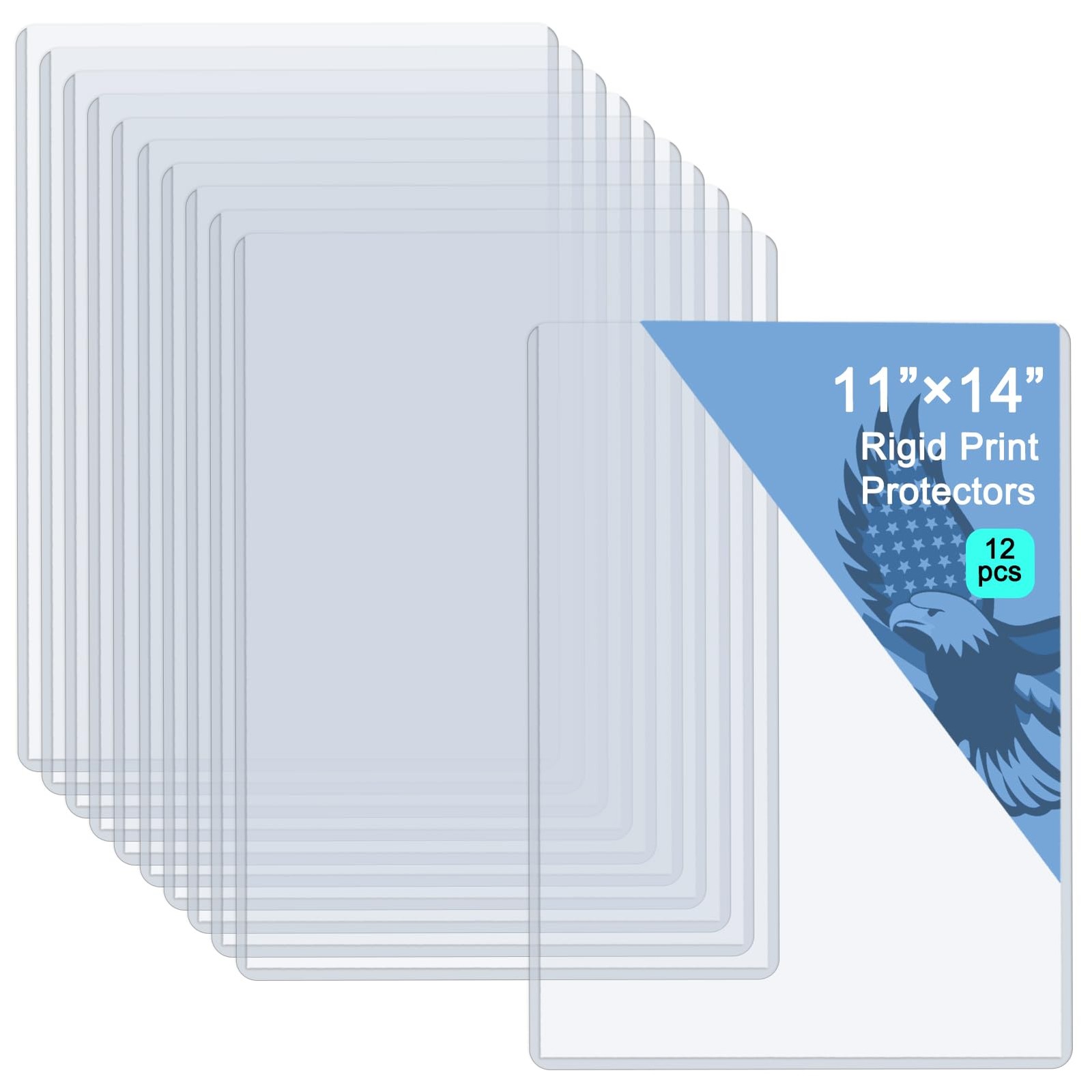 12 Pack 11×14 In Artwork Protectors Rigid Print Clear Waterproof Hard Plastic