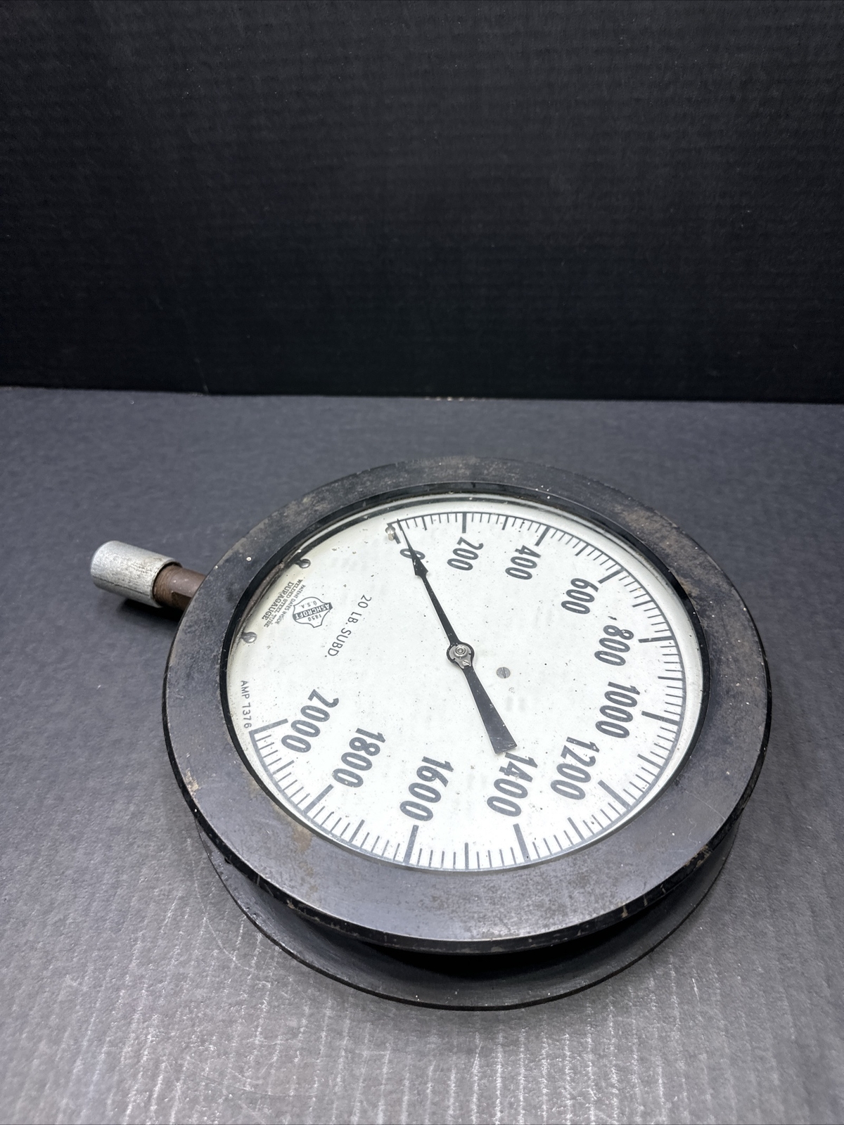 VINTAGE ASHCROFT GAUGE 20LB SUBD. AMP 7376 Welded Steel Tube DURAGAUGE