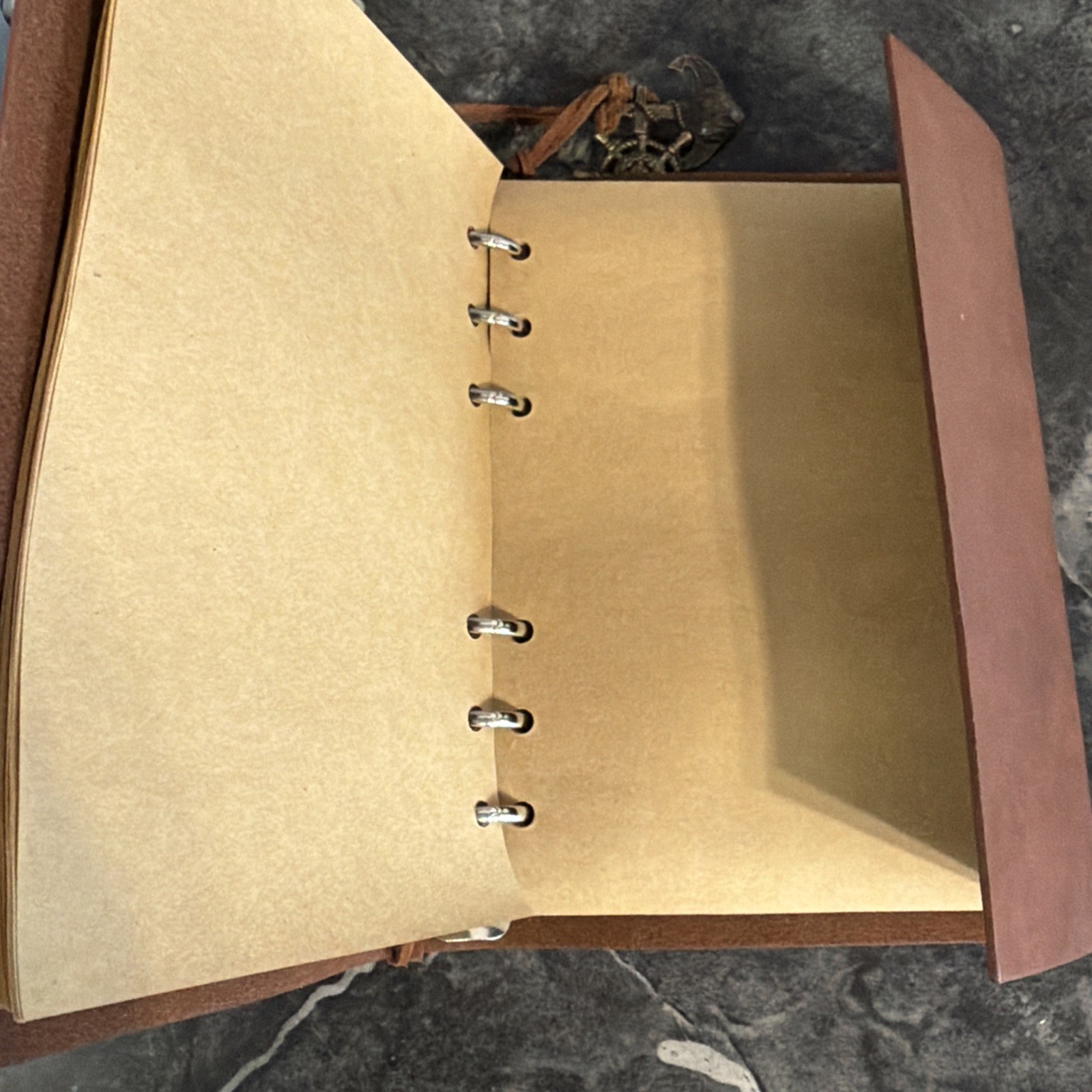 Maleden Nautical PU Leather Journal Refillable 6 ring Compact Binder Craft Paper