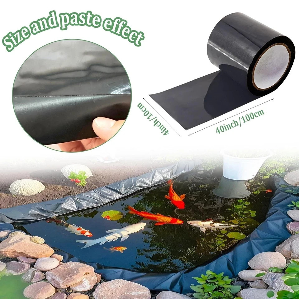 Pond Liner Seam Tape Single Sided, Waterproof Pond Repair Kit Butyl Rubber for E