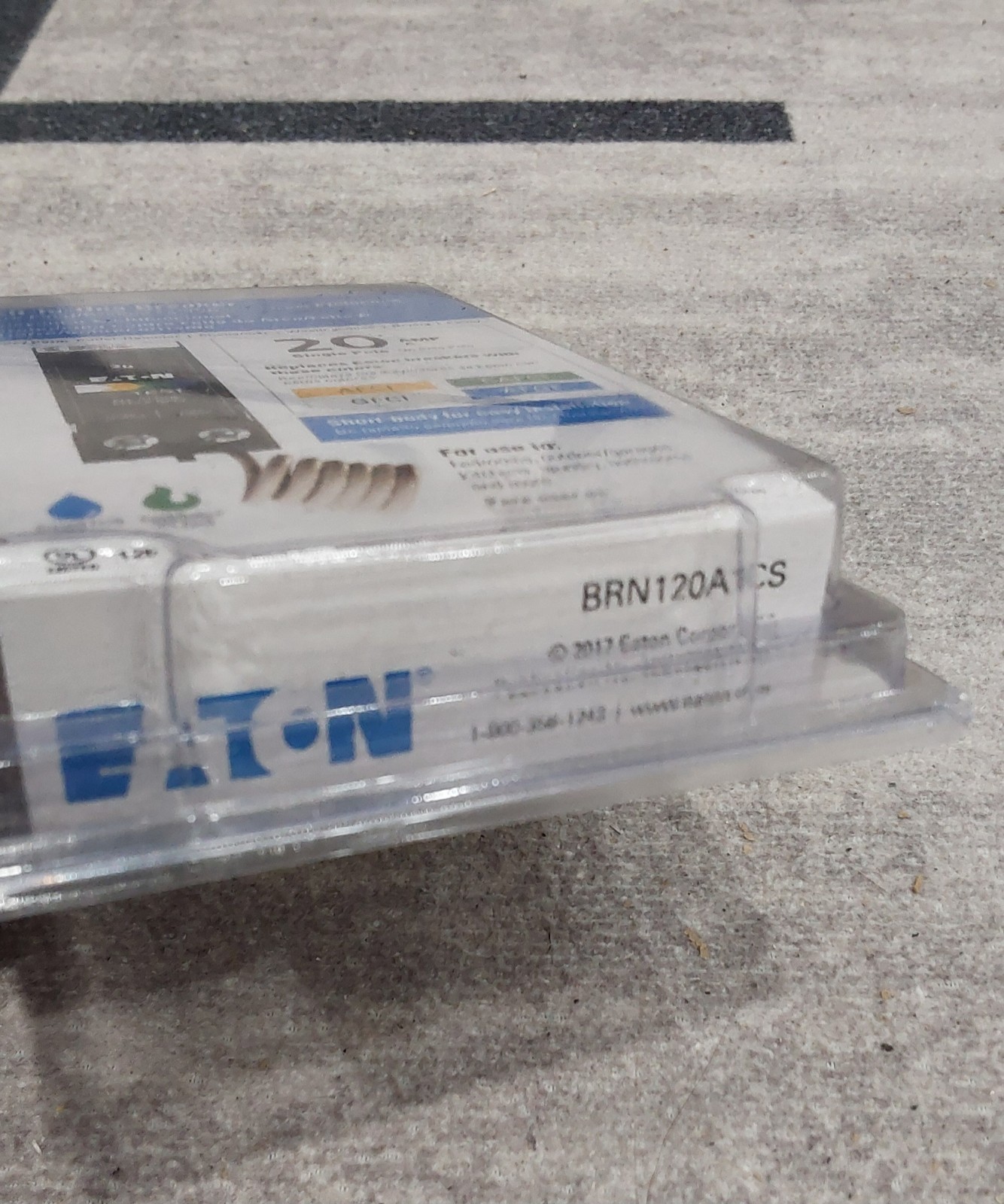 Eaton BRN120A1CS BR 20A 120V 1-Pole Arc Fault/Ground Fault Circuit Breaker NEWE2