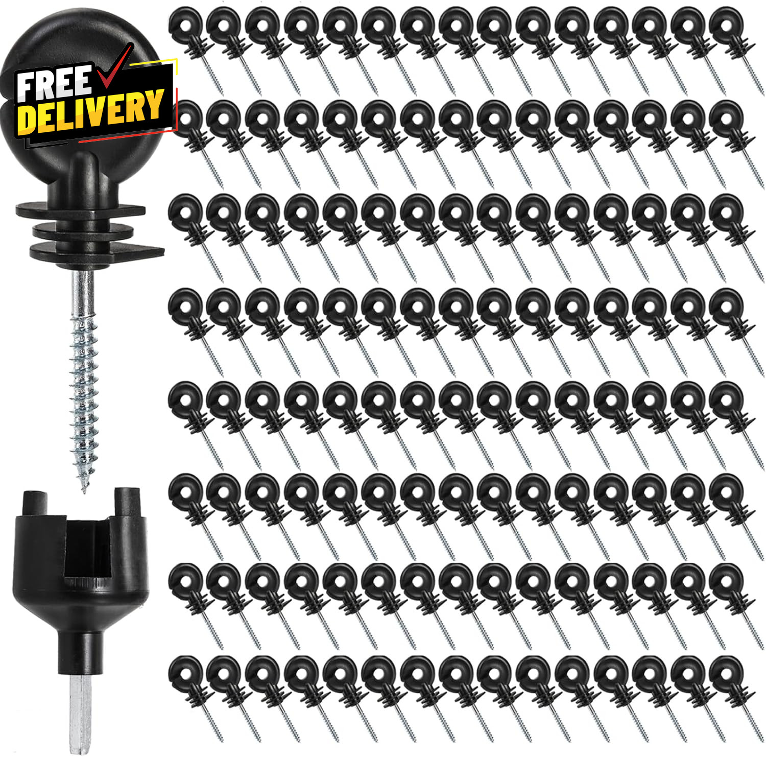 120 Pack Electric Fence Insulators Screw In Ring Post Wood Post Farm Fencing…