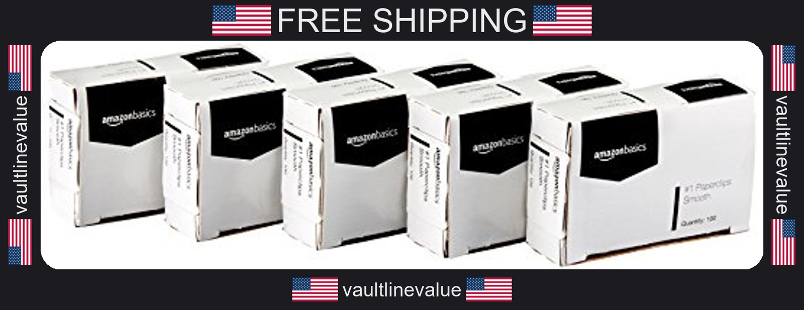 Amazon Basics No. 1 Silver Office Paper Clips Smooth 1000 Count (10 Pack of 100)