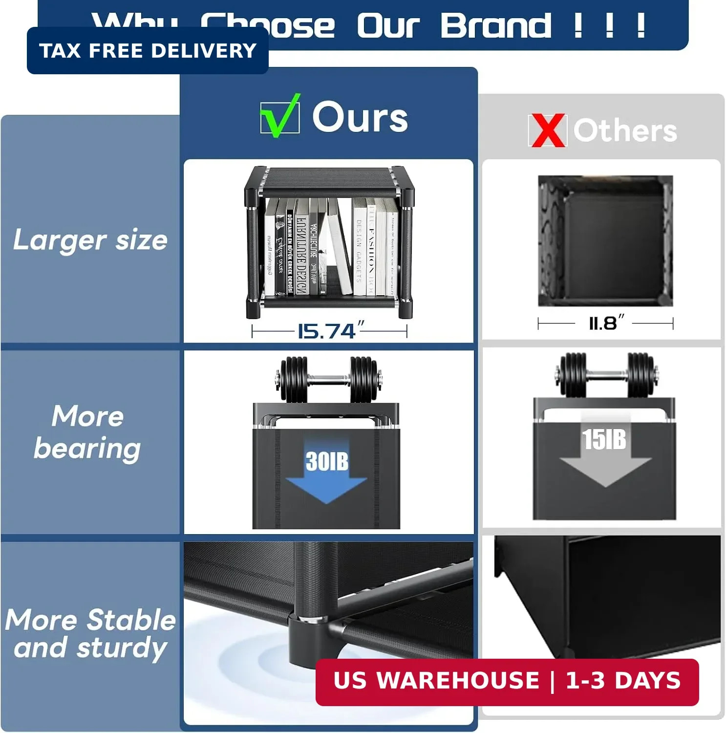 Bookcase, 18-Cube Extra Large Book Shelf, DIY Cube Storage Organizer for Bedroom