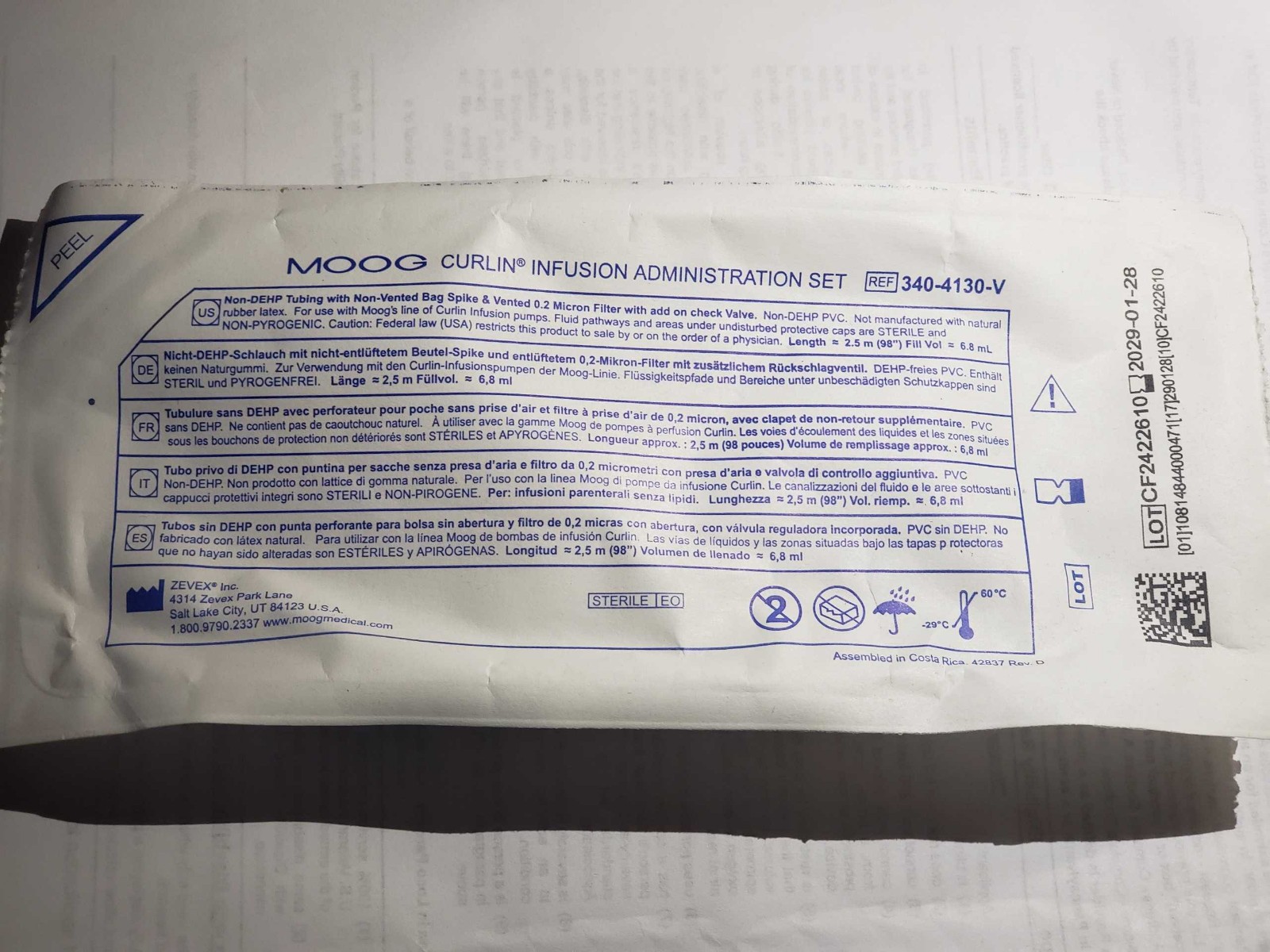 Moog Curlin Infusion Administration Set – box of 30 – REF- 340-4130-V