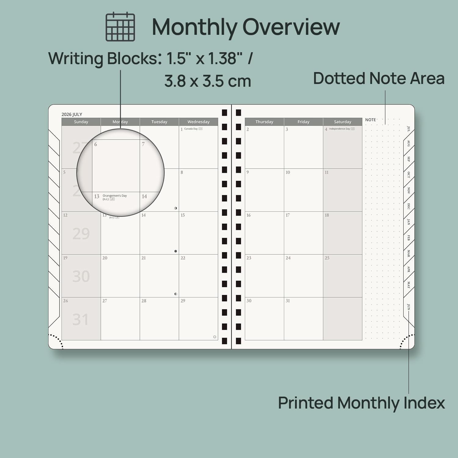POPRUN Weekly Planner 2026-2027, 6.5″ x 8.5″, (July 26-June 27) Academic Weekly