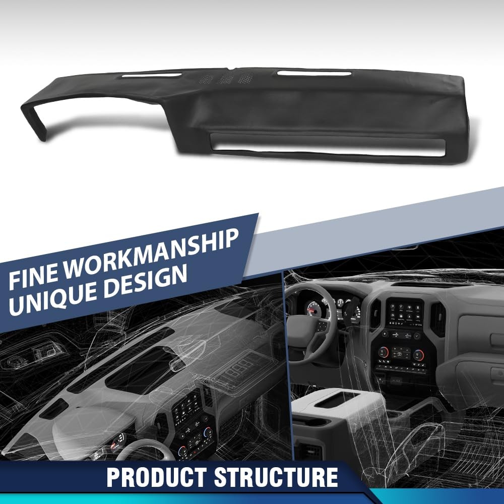 Dash Bezel Cover for Chevy GMC Trucks 1973-1980 Black TPE Easy Installation