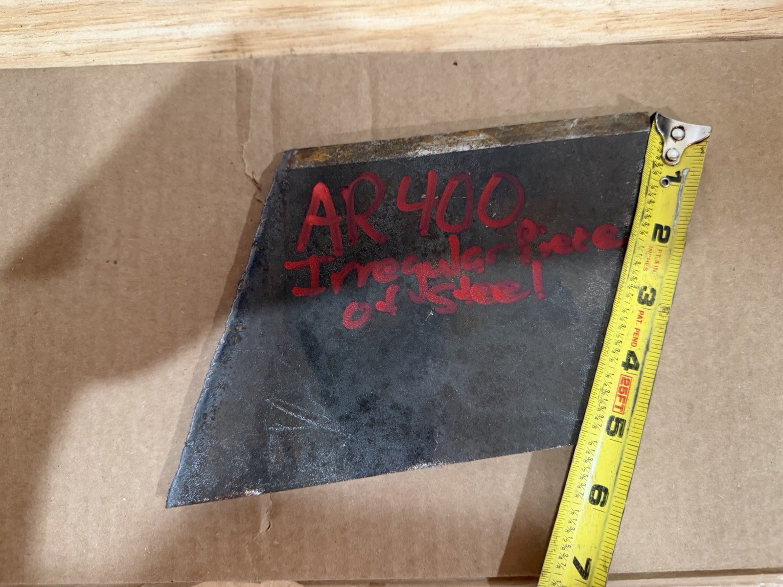 Irregular Piece of Abrasive Resistant Steel Plate – AR400 – 1/2” Thickness