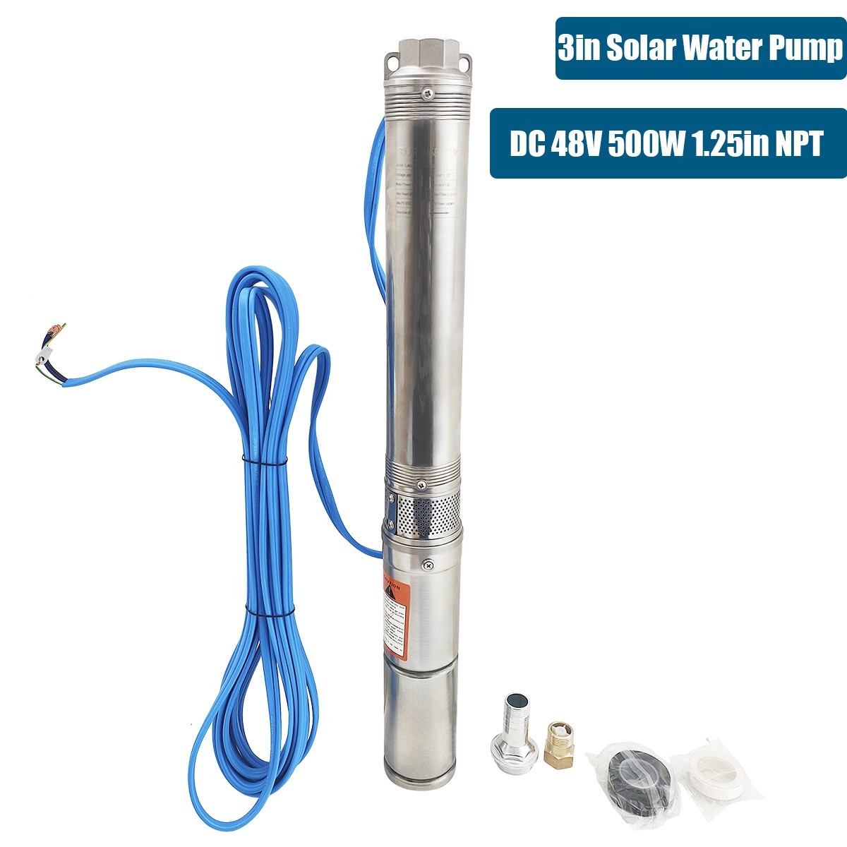 1HP Deep Well Submersible Pump, 4″ , 207 ft Max long life 220V 33GPM Sub 60Hz