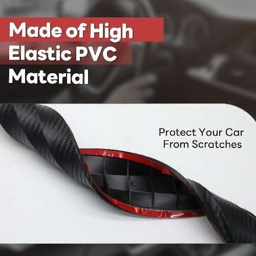 Black Bumper Guard Strip 4 Pack – Anti-Collision Patch Protector for Front and R