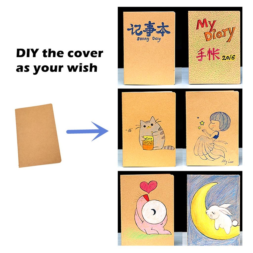 A6 Size Dot Grid Blank Book Retro Brown Cover for Journaling and Planning