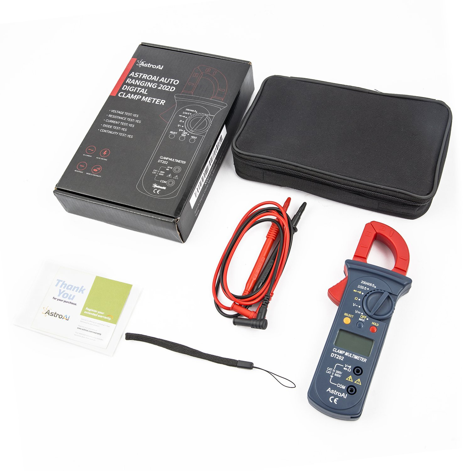 AstroAI 2000 Counts Electric Circuit Testing Clamp Meter Digital Multimeter