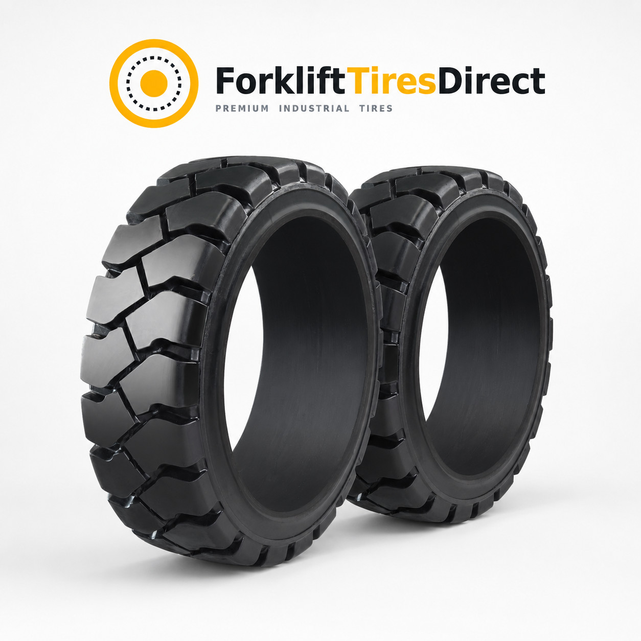 (Pack of 2) Forklift 21×7 15 Black Traction Indoor Press On Band Tire