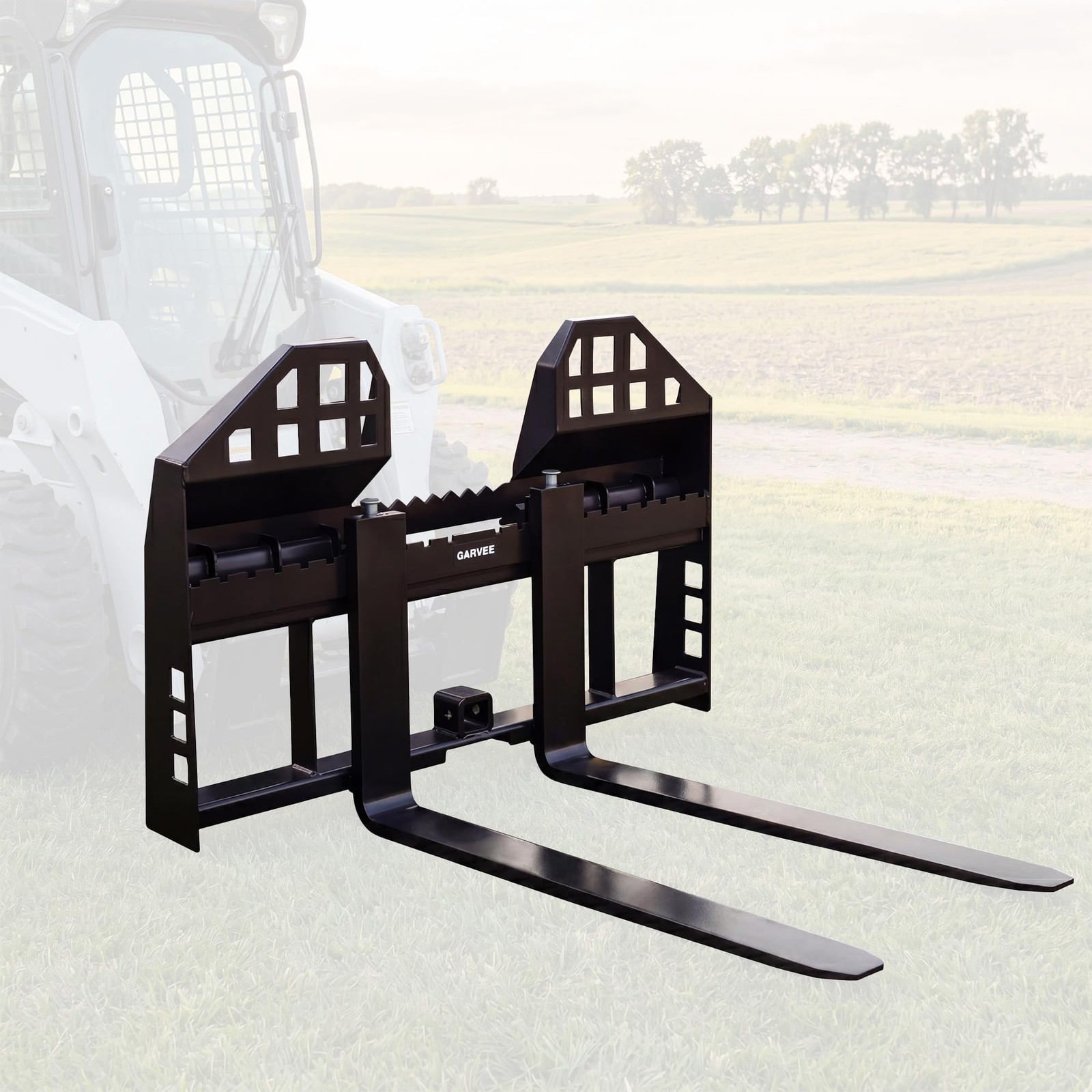 45″ Skid Steer Pallet Fork Frame w/ 48″ Forklift Blades Kubota Bobcat Skid Steer