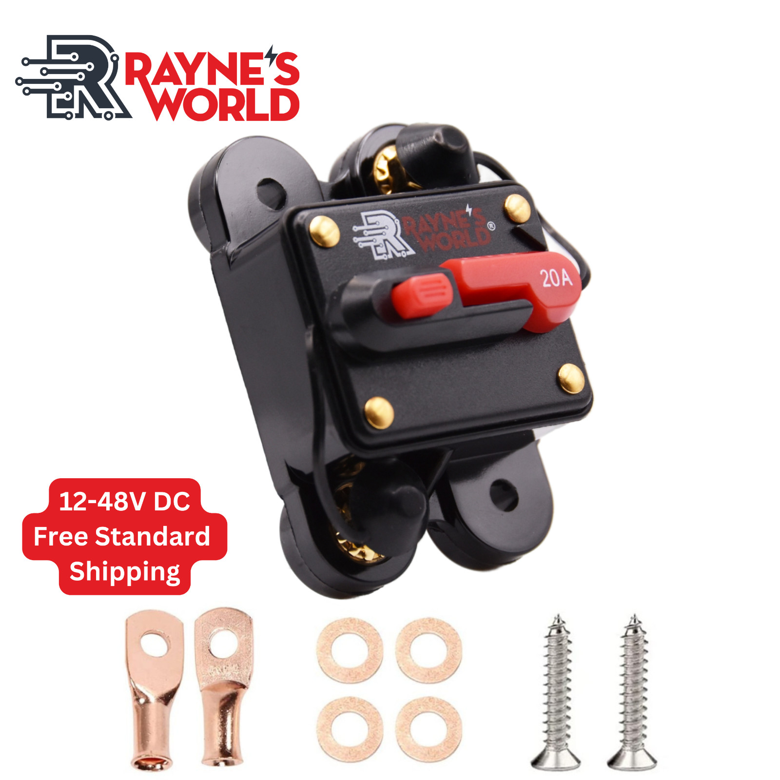 20 Amp Waterproof Circuit Breaker Auto/Marine/Solar 12-48V DC Manual Reset