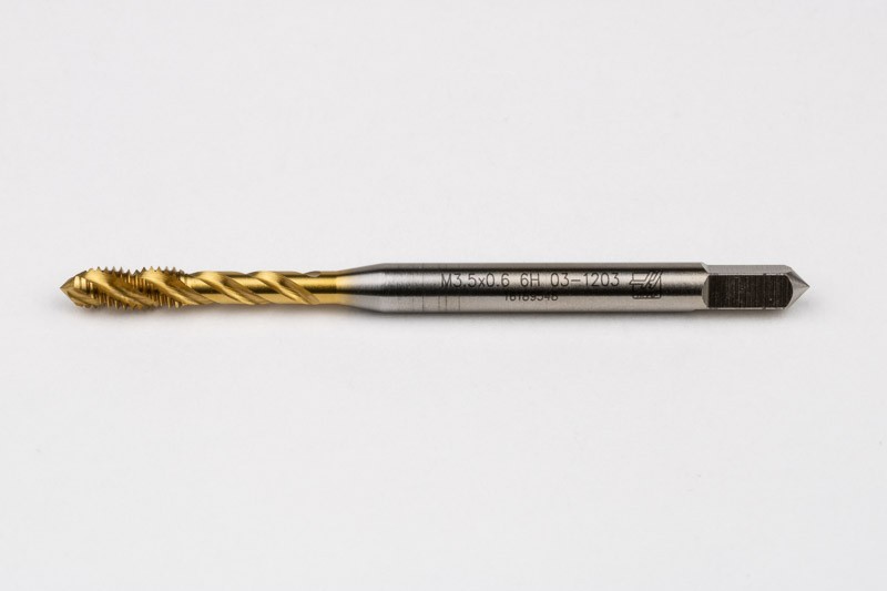 Haas M3.5×0.6 M HSS-E Spiral Flute Tap, 4mm Shank x 7mm Thread Length, 2.5XD