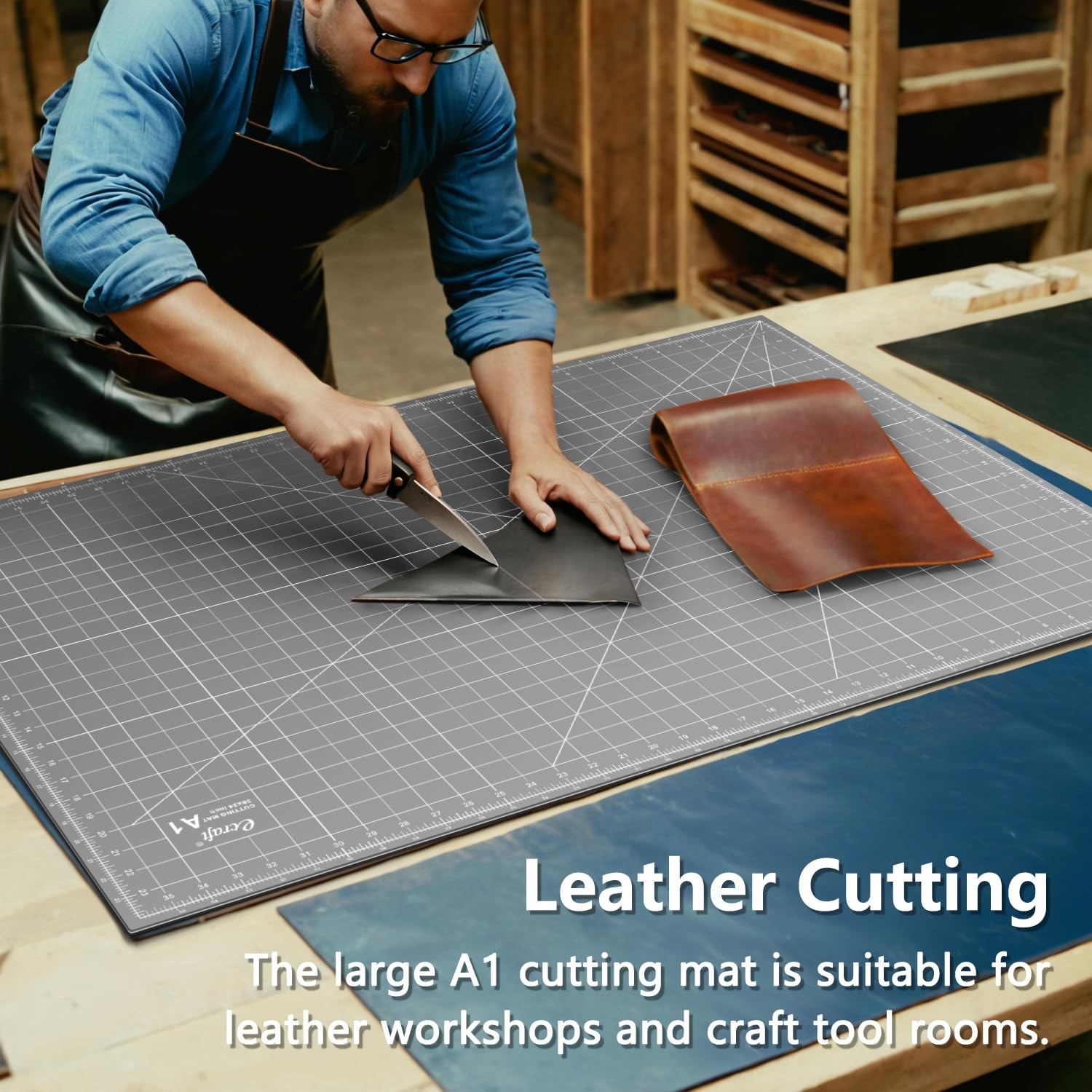 Ecraft Large Self Healing Cutting Mat: 24″ x 36″ 36″L x 24″W, Grey/Black