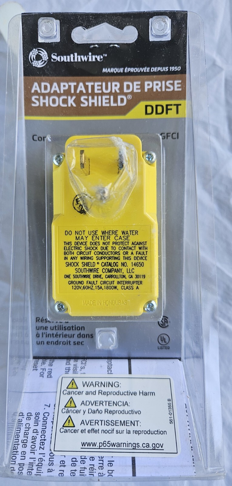 Southwire Shock shield GFCI Portable Plug Yellow