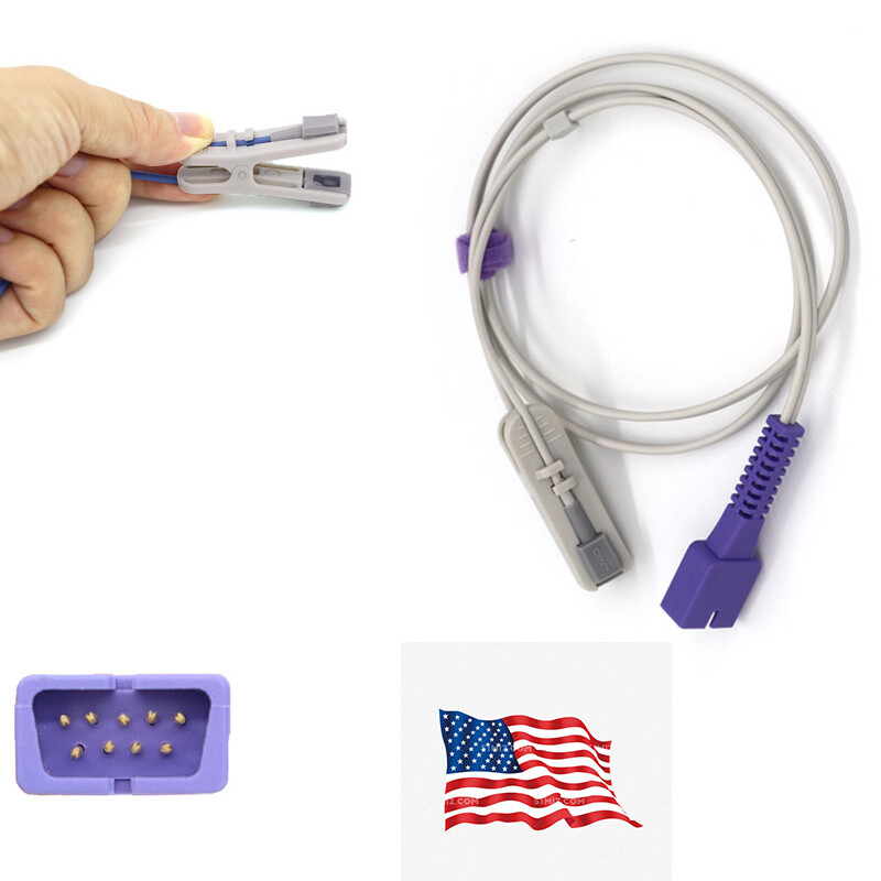 US 2Pc Fit For Nellcor Oximax Adult Ear Clip SpO2 Sensor Oximeter Pulse Probe 9P