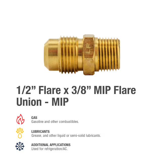 ProLine Series Brass 1/2-in Flare x 3/8-in MIP Union Fitting