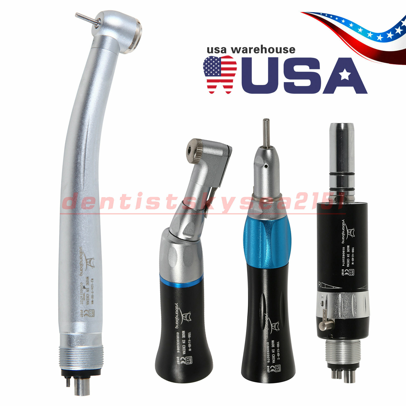 NSK Style Dental 2X High/Low Speed Handpiece Kit Air Turbine Contra Angle Motor