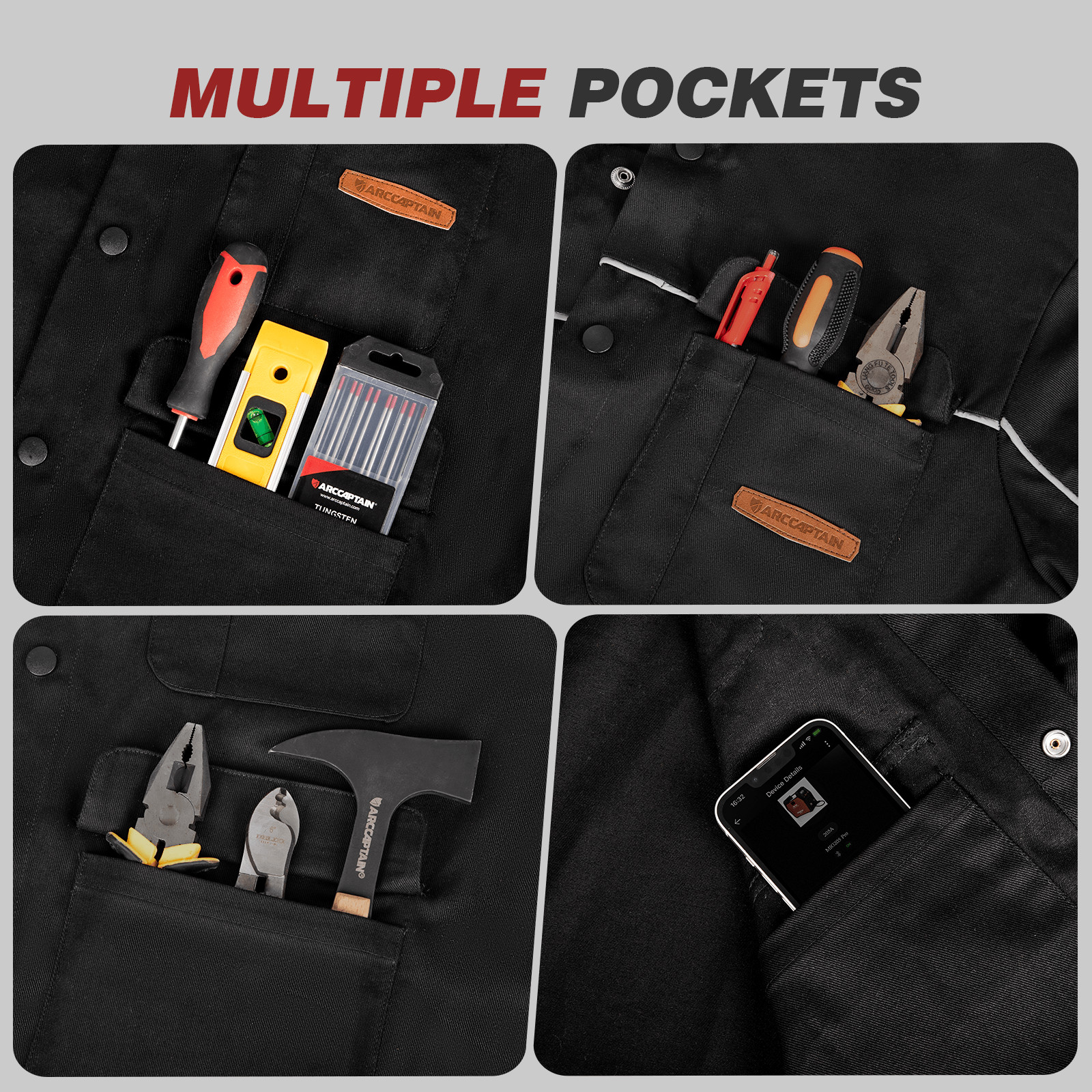 ARCCAPTAIN Welding Jacket 11 oz Cotton Flame Resistant Light weight Weld Clothes