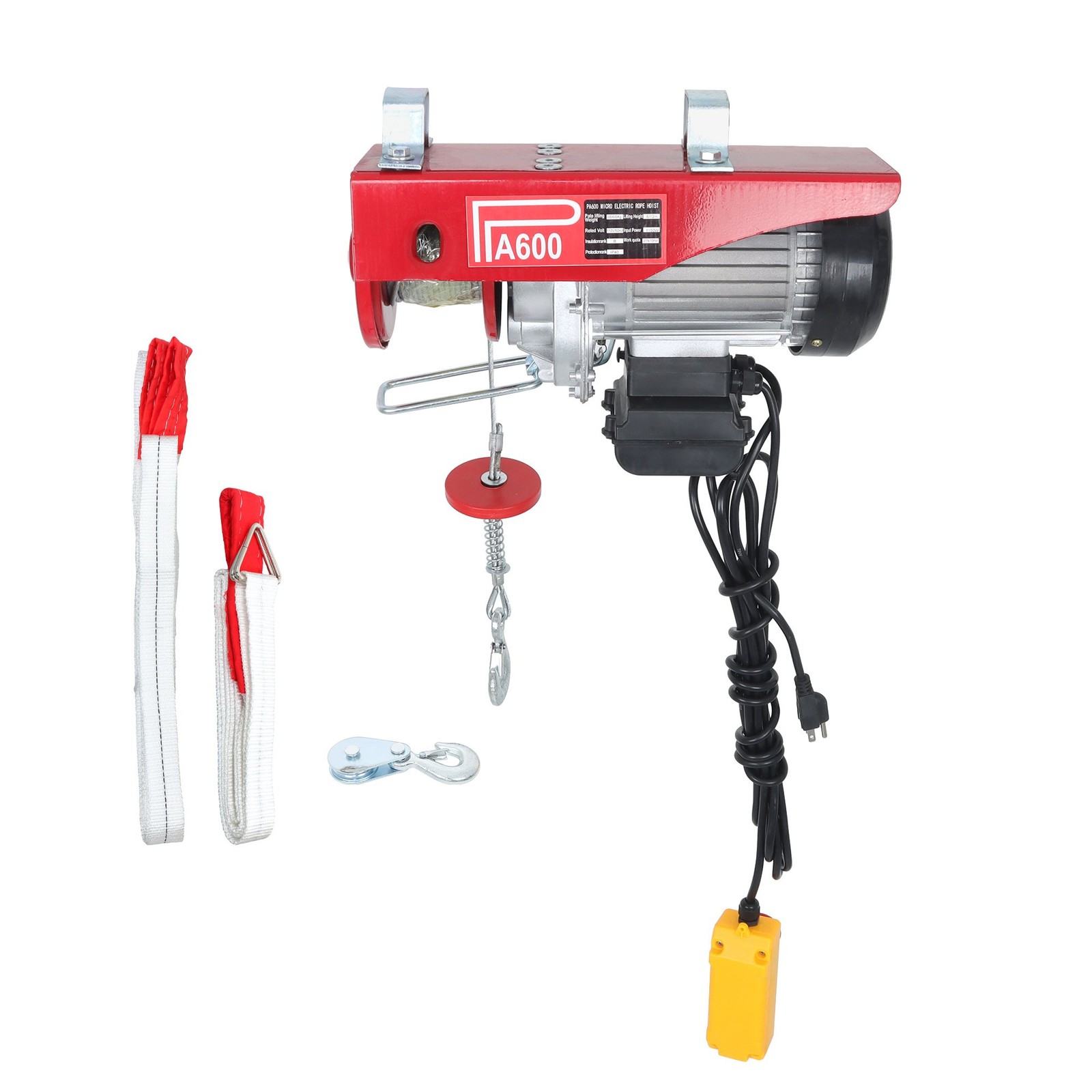 1320LBS Electric Winch 110V 1200W Mini Electric Hoist 14 FT Wired Remote Control