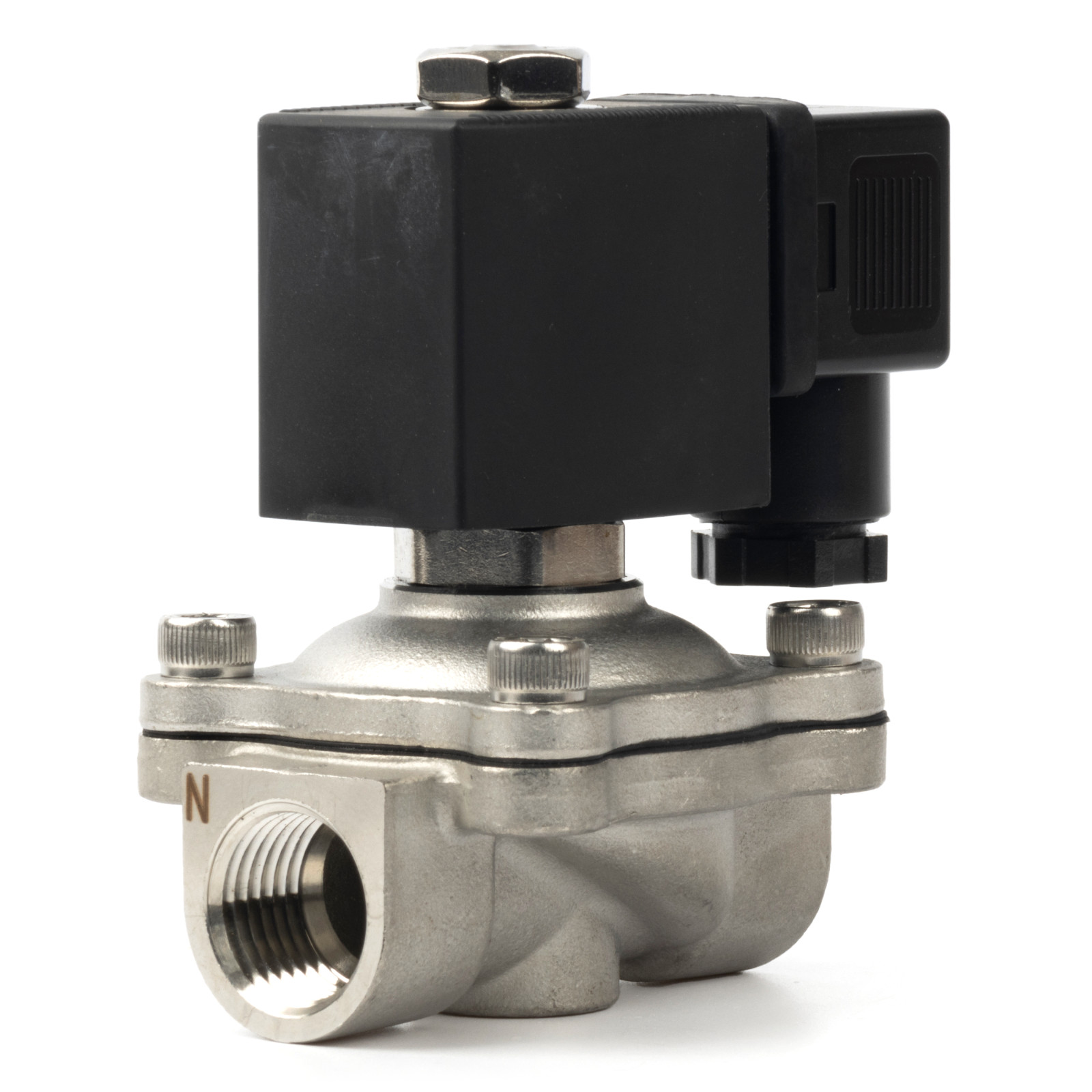 U.S. Solid 1/2 inch Stainless Steel Solenoid Valve VITON Seal 110V AC NC 145 psi