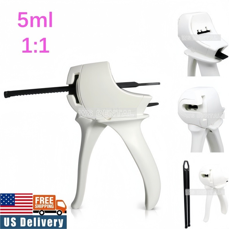 5ml 1:1 Dental Activa Spenser Type Dispenser Gun For Automix Syringes Cement Gun