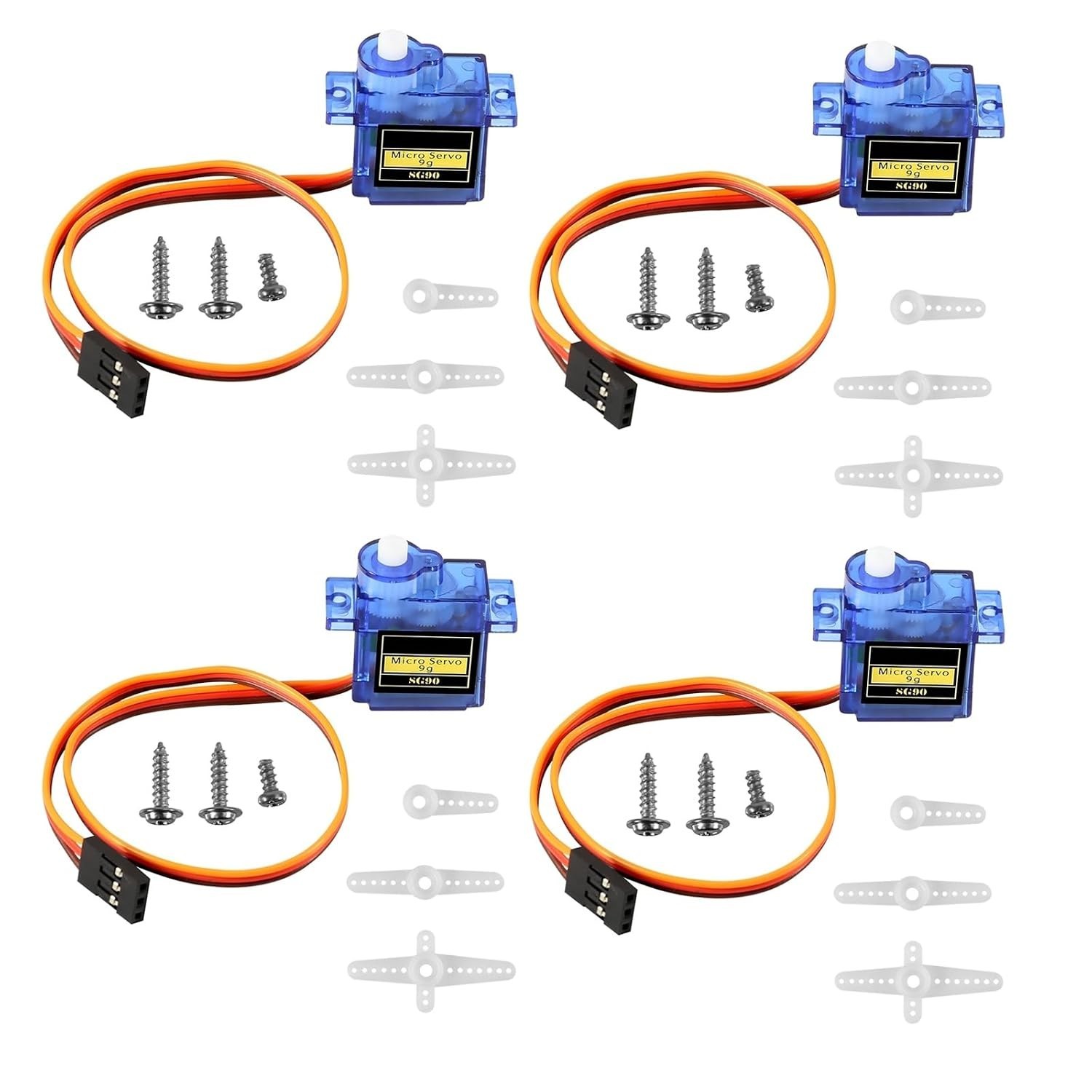 Versatile 4Pcs SG90 Micro Servos – 1.6KG/CM Torque for RC Models & DIY Solutions