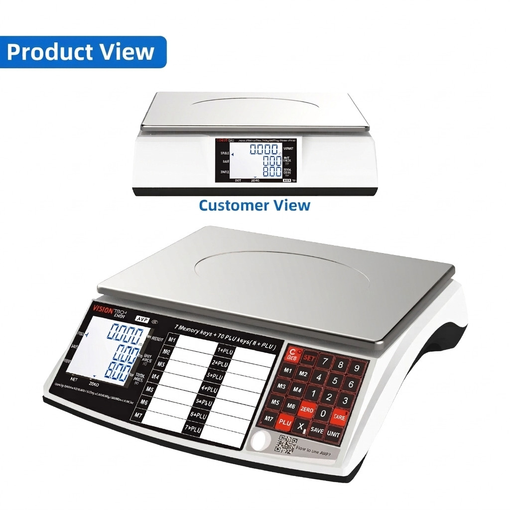 VisionTechShop AVP Price Computing Scale, 30/60lb x 0.01/.02lb, Legal for Trade