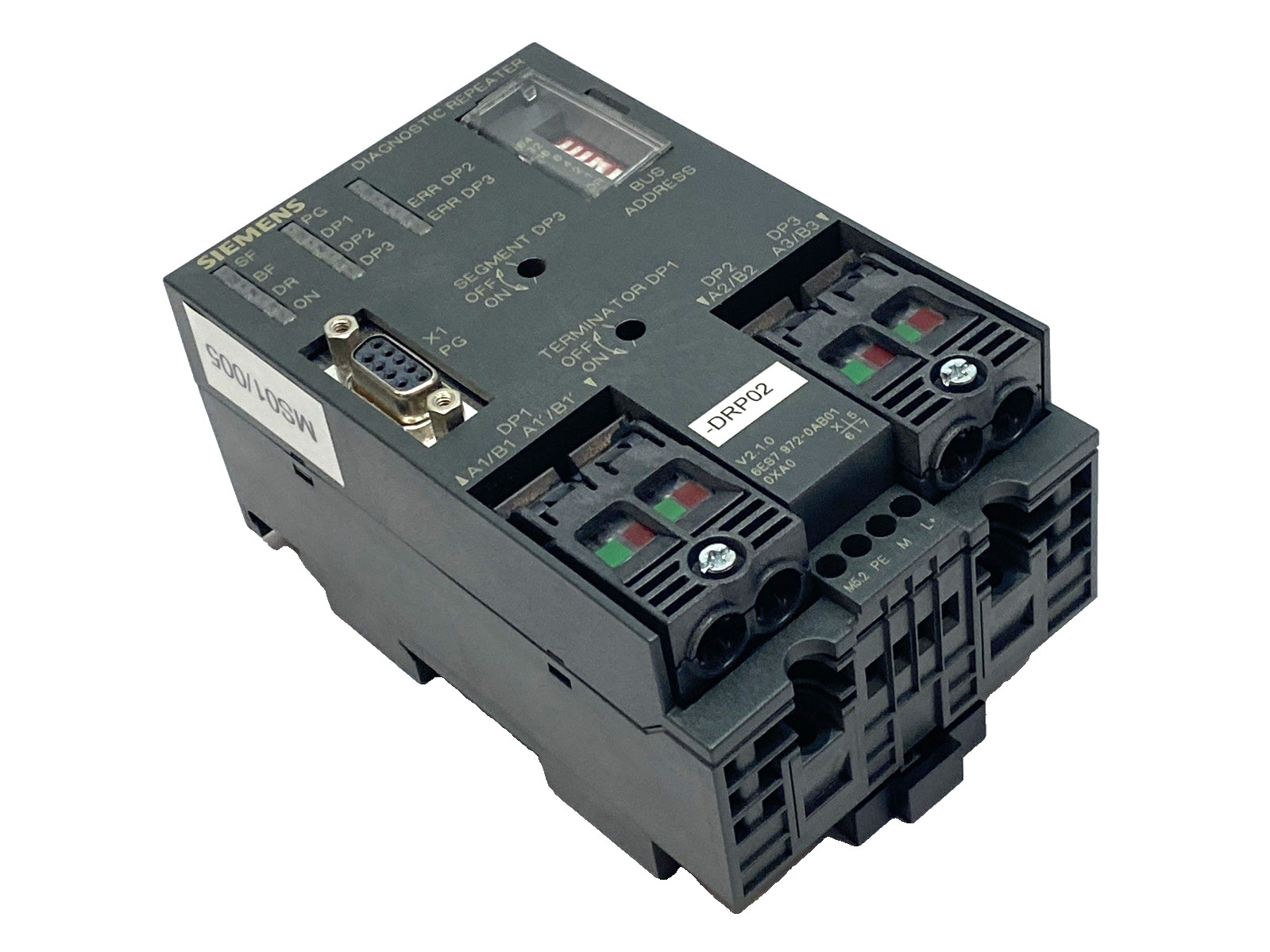 Siemens 6ES7972-0AB01-0XA0 PROFIBUS DP Diagnostic Repeater 24V MISSING SCREWS