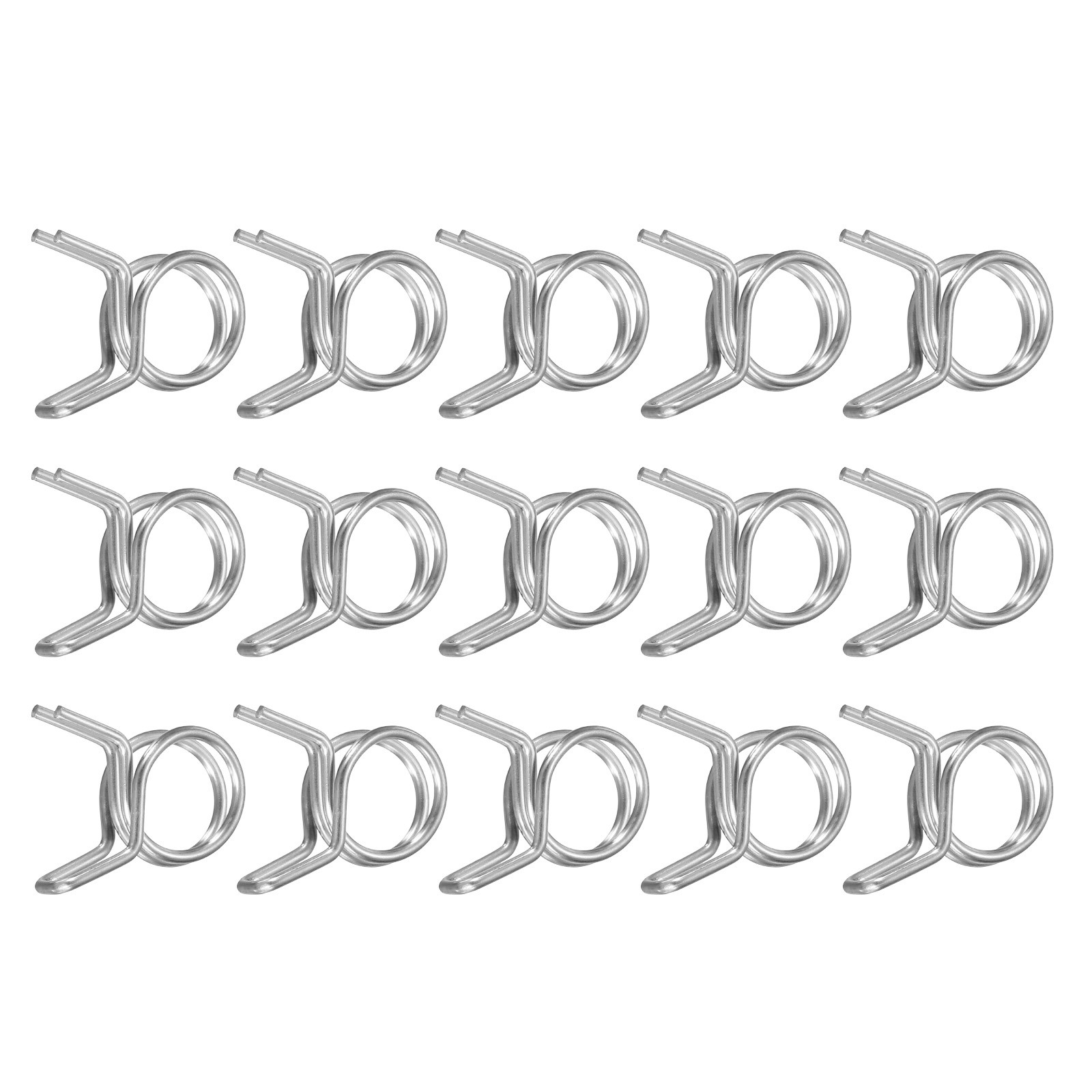 15Pcs 8mm/0.32inch Double Wire Spring Hose Clamp