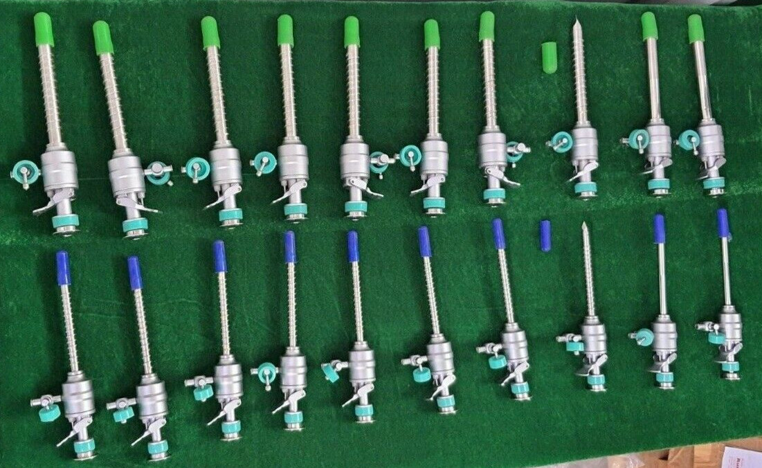 20pc Laparoscopic Spiral Trocar Cannula 5mm/10mm Endoscopy Surgical Instruments