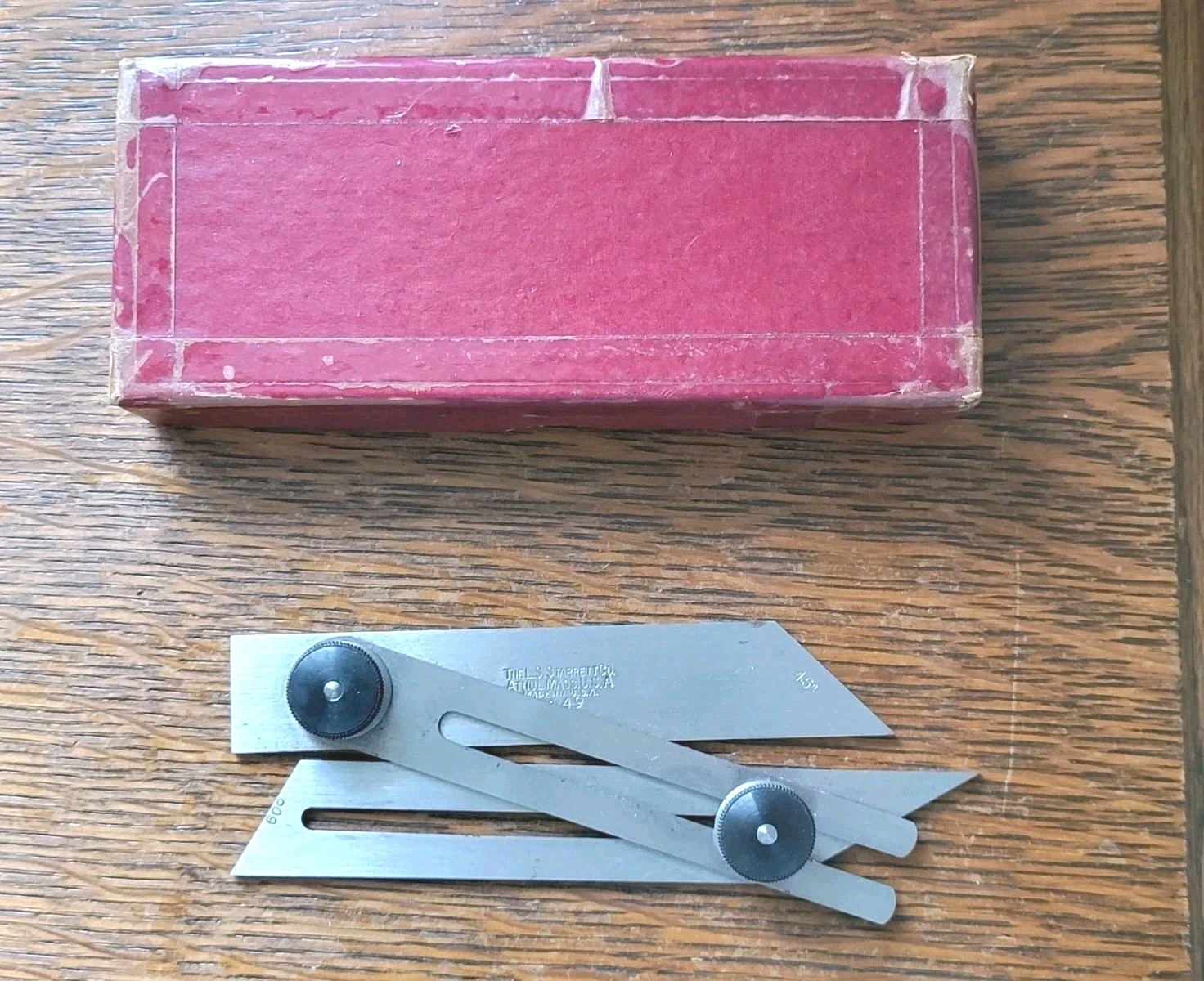 Vintage L. S. Starrett No. 49 Combination Bevel (30°/45°/60° Angles) w/Box NOS