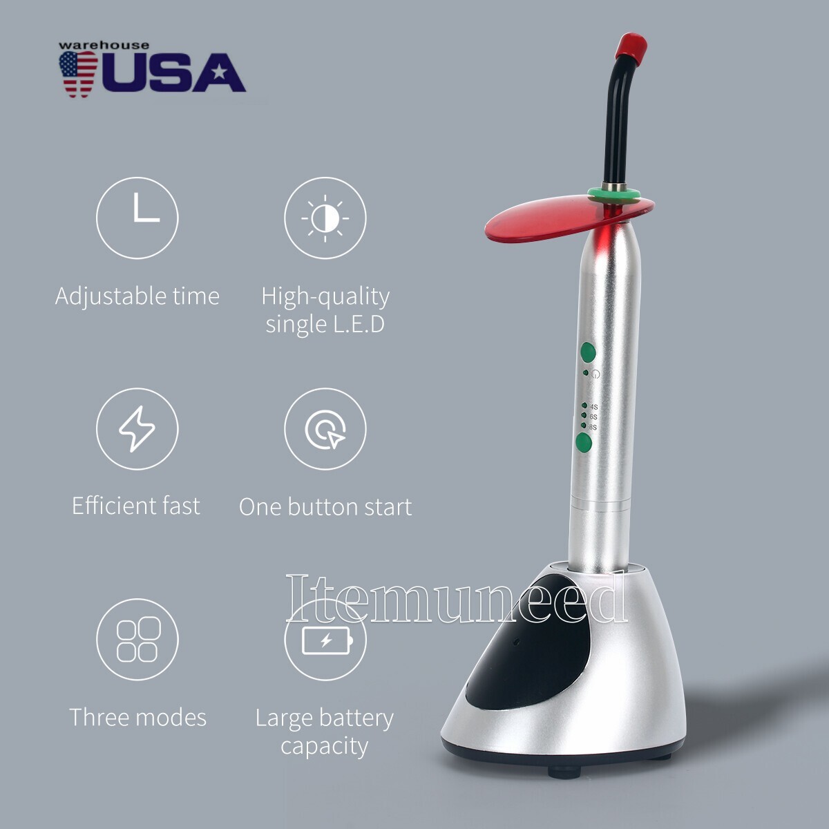 2 Sets Dental Orthodontic Wireless LED Curing Light Cure Lamp YS-C 2700mw/cm²