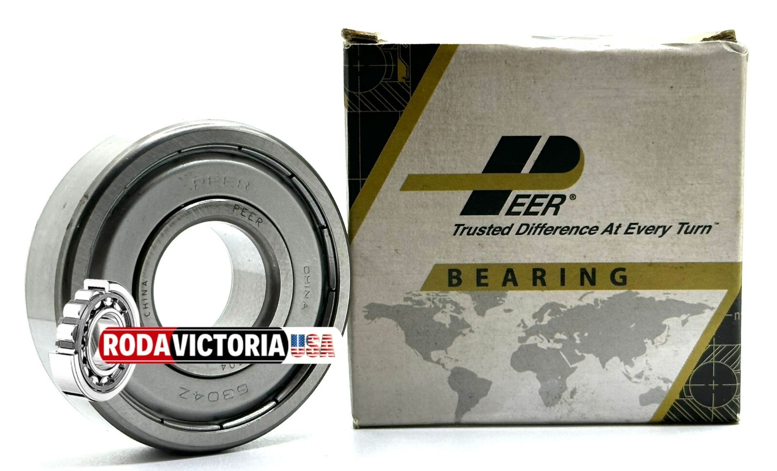 PEER 6304 ZZD DEEP GROOVE BALL BEARING, METAL SHIELDED 20x52x15mm
