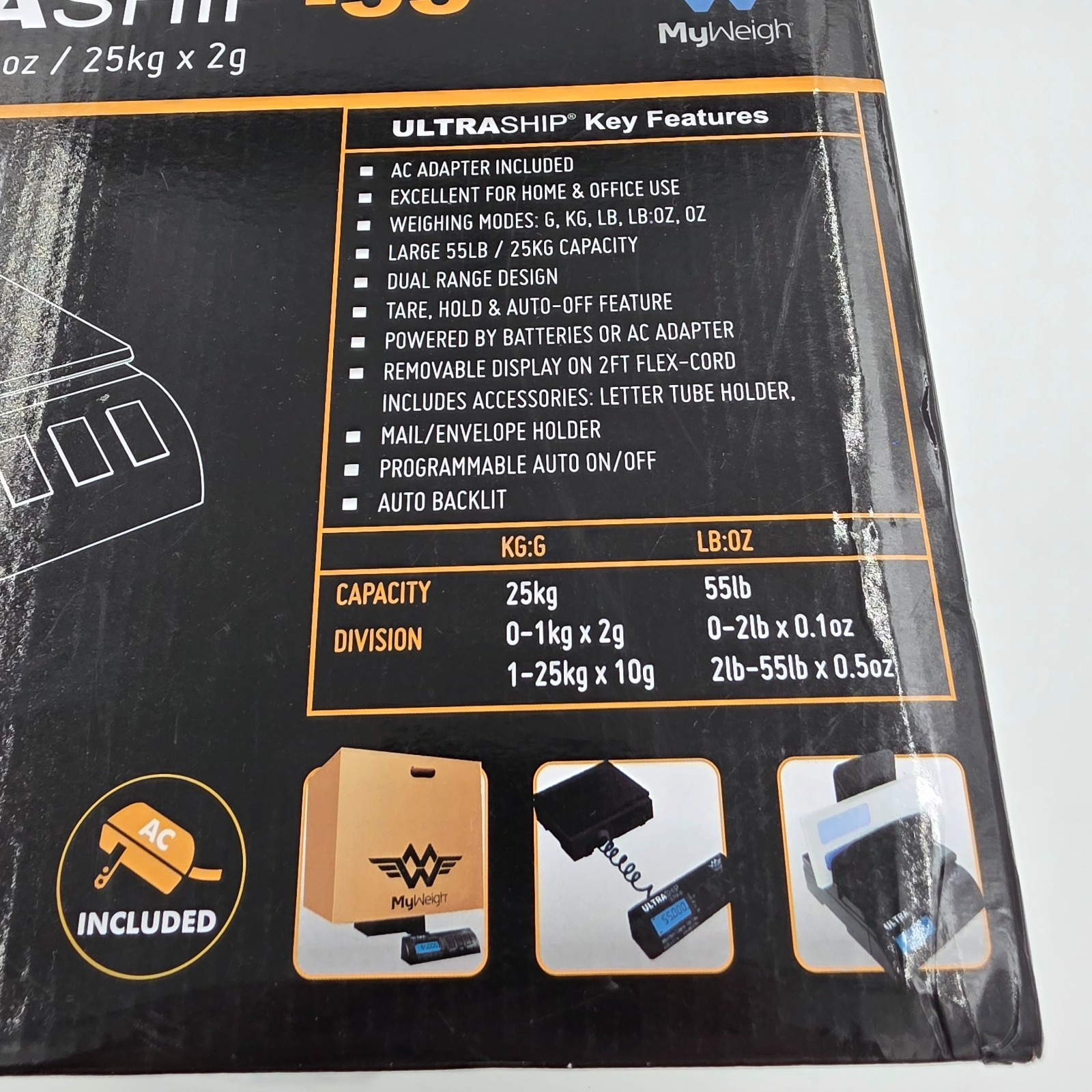 My Weigh Ultraship 55 Digital Shipping Scale 55 lb/25 kg Postal & Parcel Scale