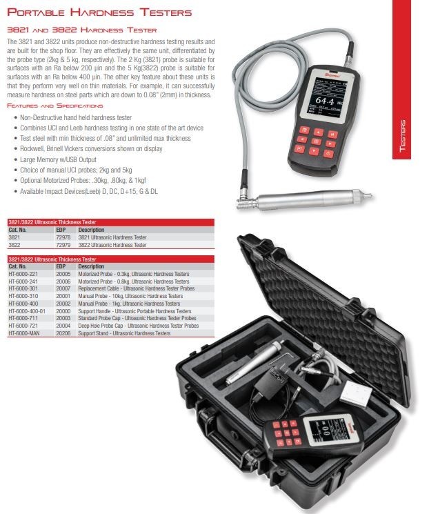 Starrett HT-6000-221 Motorized UCI Probe 0.3kg for 3821 & 3822 Hardness Tester