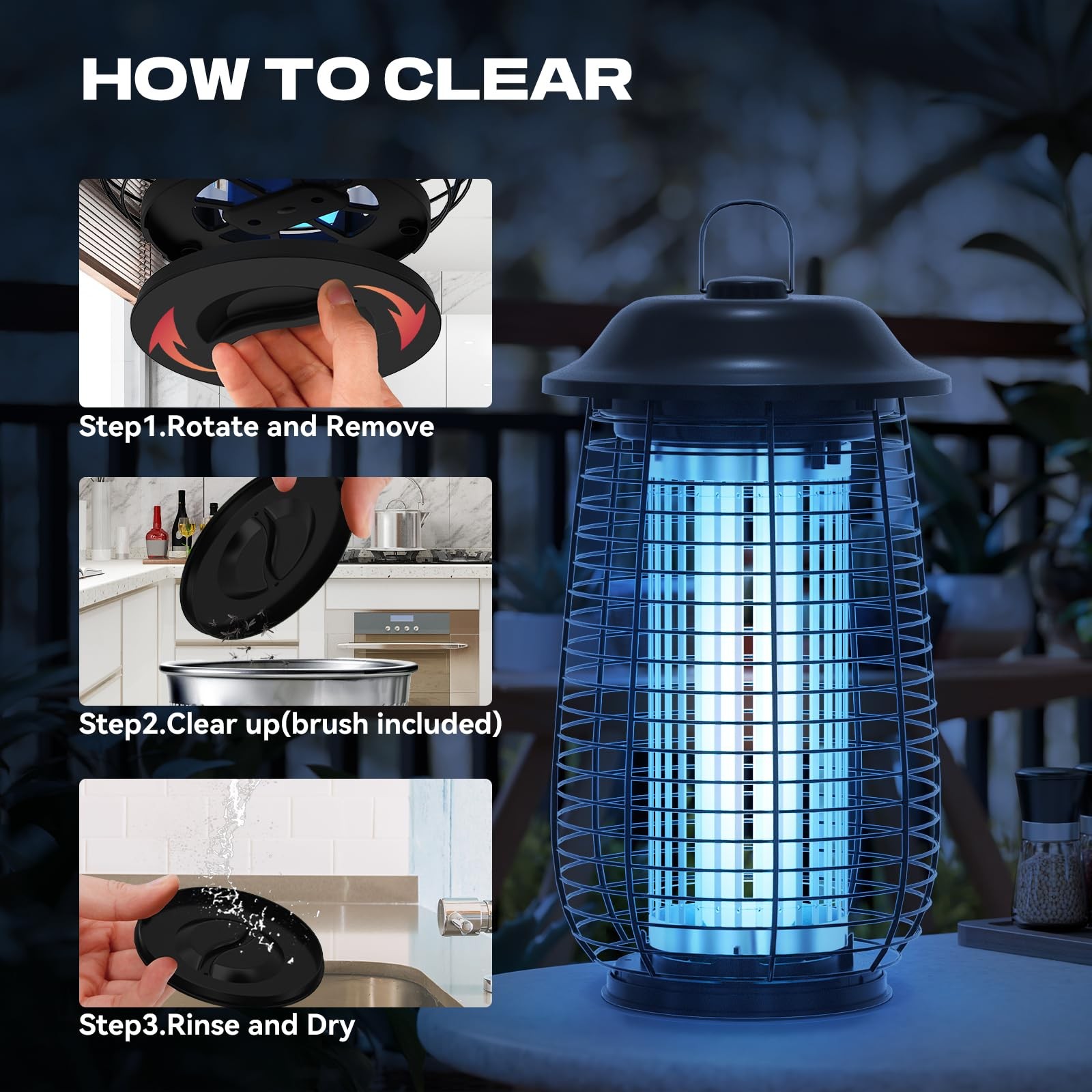 Ilcpp Bug Zapper Indoor Outdoor 4200V Electric Mosquito Zapper 10 Years