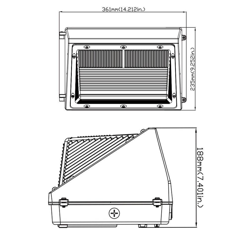 120W LED Wall Pack Light Daylight Dusk to Dawn Photocell Outdoor Wall Light