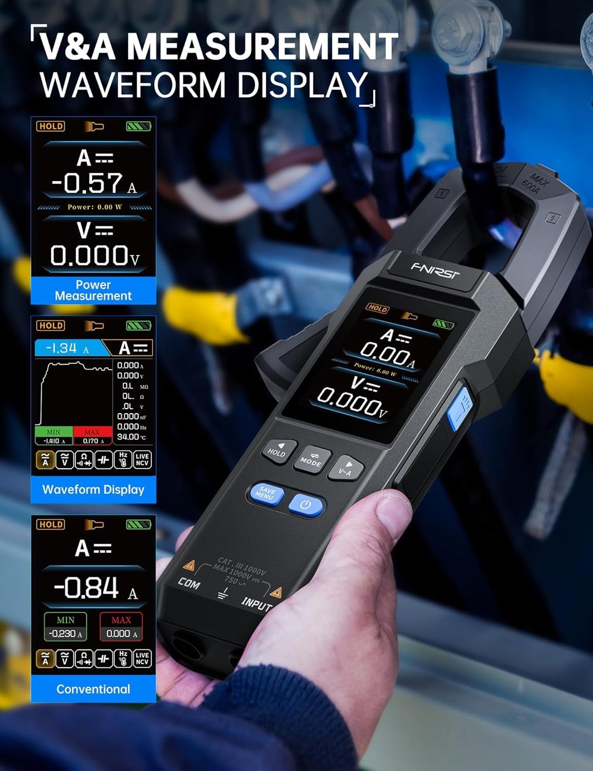 Digital Clamp Meter Multimeter TRMS AC/DC Voltage Current NCV 600A