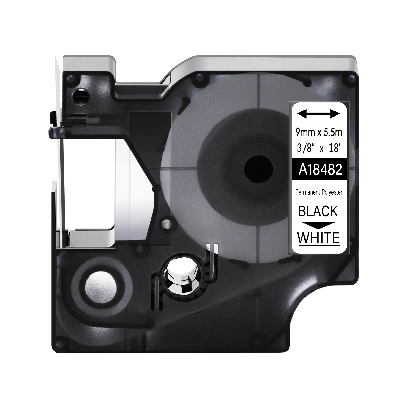 20PK 18482 IND Permanent Polyester Label Tape for Dymo Rhino Black on White 3/8″