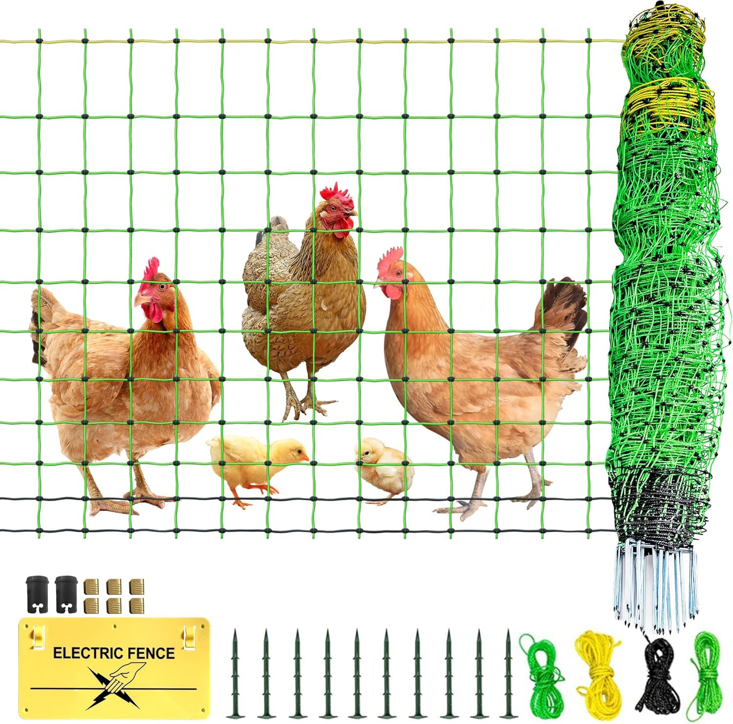 49.6″H x 164′ L, Portable Livestock Nets Mesh For Backyards, Homesteaders, Farms