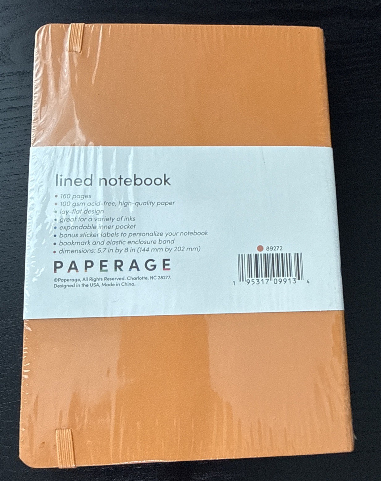 PAPERAGE Lined Journal Notebook, Sealed, Orange