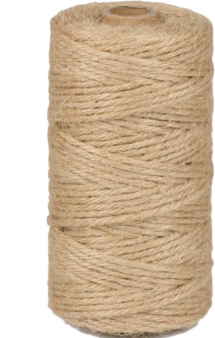 PerkHomy Jute Twine String 3mm 328Ft Natural 328 Feet (100M), (1/8 In)